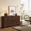 Luxenhome Enzo Mid-century Wood Sideboard Cabinet With Storage,walnut In Multi