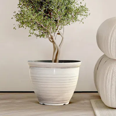 Luxenhome Erin Glazed Indoor/outdoor Planter In Multi