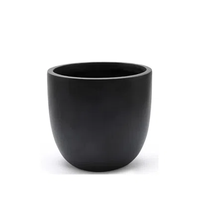 Luxenhome Essentia Indoor/outdoor Planter, Round, Large In Black
