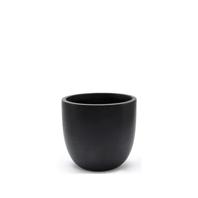 Luxenhome Essentia Indoor/outdoor Planter, Round, Small In Black