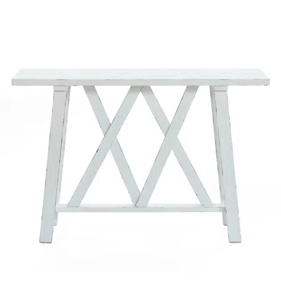 Luxenhome Farmhouse White 48" W Console And Entry Table