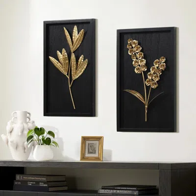 Luxenhome Flower Bouquet Modern Wall Decor, Set Of 2 In Multi