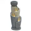 Luxenhome Flower Pot Water Fountain With Led Lights – Gray Resin Spiral In Multi