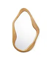 Luxenhome Freeform Pine Wood Frame Free Form Wall Mirror In Brown