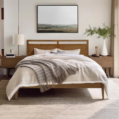 Luxenhome George Free-standing Walnut Finish Headboard, King In Multi
