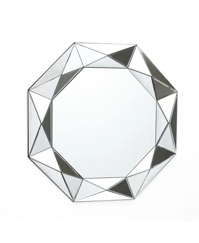 Luxenhome Glass Octagon Frame Accent Wall Mirror In Silver