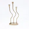 Luxenhome Gold 3-taper Candle Holder In Multi