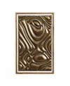 Luxenhome Gold Metal Abstract Wood Framed 20"w X 32" H Wall Decor In Gold And Natural And Black