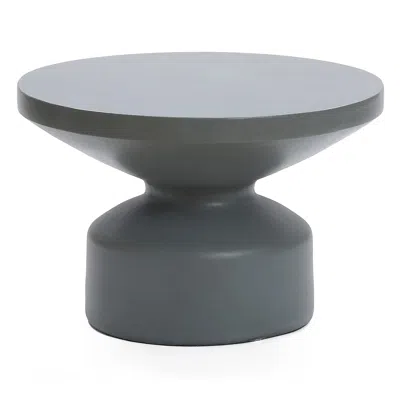 Luxenhome Gray Mgo 24.2" Round Outdoor Coffee Table