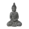 Luxenhome Gray Mgo Meditating Buddha Garden Statue In Gray
