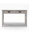 Luxenhome Gray Wood 2-drawer 1-shelf Console And Entry Table In Gray