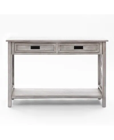 Luxenhome Gray Wood 2-drawer 1-shelf Console And Entry Table