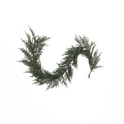 Luxenhome Green Artificial Garland Holiday Mantle Decoration, 6ft