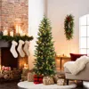 Luxenhome Green Cone Christmas Tree With Twinkle Modes & Lights, 6ft In Green