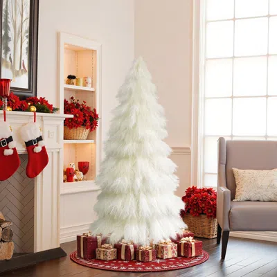 Luxenhome Holiday Natural Ivory Pampas Grass Tree,5ft In White