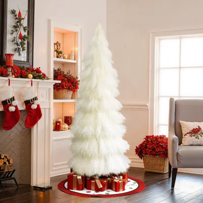 Luxenhome Holiday Natural Ivory Pampas Grass Trees,6ft In White