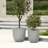 Luxenhome Ibiza Grey Tapered Planter, Set Of 2 In Gray