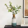 Luxenhome Iris Fluted Stoneware Vase, 11.2" H In Multi