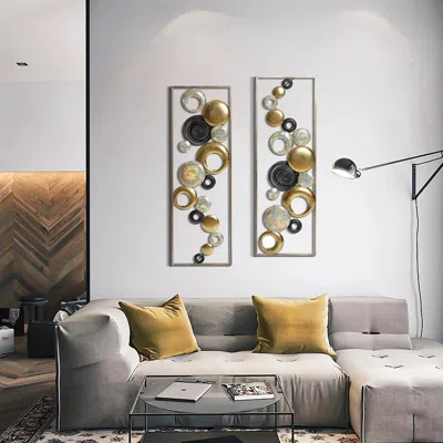 Luxenhome Jamila Metal Wall Art, Set Of 2 In Multi