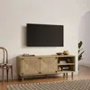 Luxenhome Kaia Rope & Wood Finish Tv Stand With Storage, For Tv Up To 55" In Brown