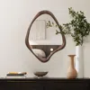 Luxenhome Lawrence Wood Frame Wall Mirror In Brown