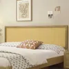 Luxenhome Layla Free-standing Wood And Rattan Headboard, King In Brown