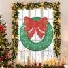Luxenhome Lighted Green Wreath With Red Bow, 3 Ft In Multi