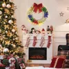 Luxenhome Lighted Ornament Wreath With Red Bow, 2 Ft In Multi
