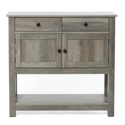 Luxenhome Lindsy Console Table With Storage Units In Gray