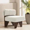 Luxenhome Lorenzo Boucle Upholstered Wood Frame Armless Accent Chair, White In White