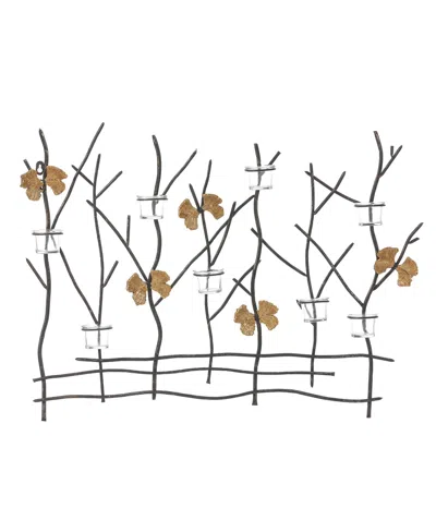 Luxenhome Metal Nature Branches Wall Tea Light Holder In Black