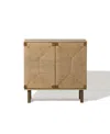 Luxenhome Mid-century Modern Rope 2-door Cabinet With Wood Legs In Natural