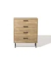 Luxenhome Mid-century Modern Wave 4-drawer 31.5-inch Wide Accent Chest In Natural,black