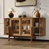 Luxenhome Miko Sideboard Server Cabinet With Solid Wood Legs In Brown