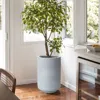 Luxenhome Minimalistic Modern Gray Round Mgo Planter, 23'' H In Gray