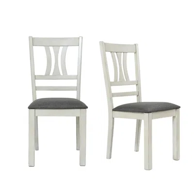 Luxenhome Modern Distressed Dining Chair, Set Of 2 In Gray