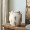 Luxenhome Mottled Rustic Jug Terracotta Vase With 2 Handles, 11.8" In Neutral
