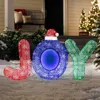 Luxenhome Multi-color Joy Holiday Decoration With Lights, Set Of 3 In Multi