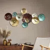 Luxenhome Multi-color Ripple Plates Metal Wall Decor In Multi