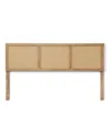 Luxenhome Natural Finish Rubberwood With Rattan Panels Headboard, King In Natural