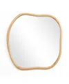 Luxenhome Natural Pine Wood Frame Square Irregular Wall Mirror, Accent And Vanity