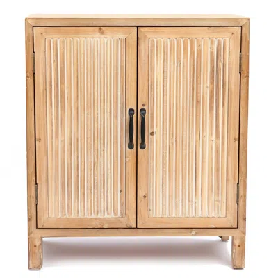Luxenhome Natural Wood 2-door Storage Cabinet In Neutral