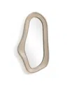 Luxenhome Natural Wood Framed Oval Irregular Wall Mirror, Accent And Vanity In Natural