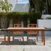 Luxenhome Newport Solid Wood 70" Outdoor Dining Table In Brown