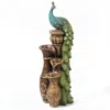 Luxenhome Peacock Fountain With Led Lights In Multi
