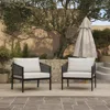 Luxenhome Pismo Black Steel & Pe Rope Outdoor Armchairs, Set Of 2 In Black