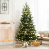 Luxenhome Pre-lit Artificial Fir Christmas Tree With Stand, 6.5ft In Green