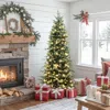 Luxenhome Pre-lit Artificial Pine Christmas Tree With Stand, 6.5ft In Green