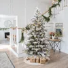 Luxenhome Pre-lit Artificial Snow-flocked Christmas Tree, 7.5ft In Gray