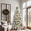 Luxenhome Pre-lit Branches Snowy Christmas Tree With Stand,6.5ft In White
